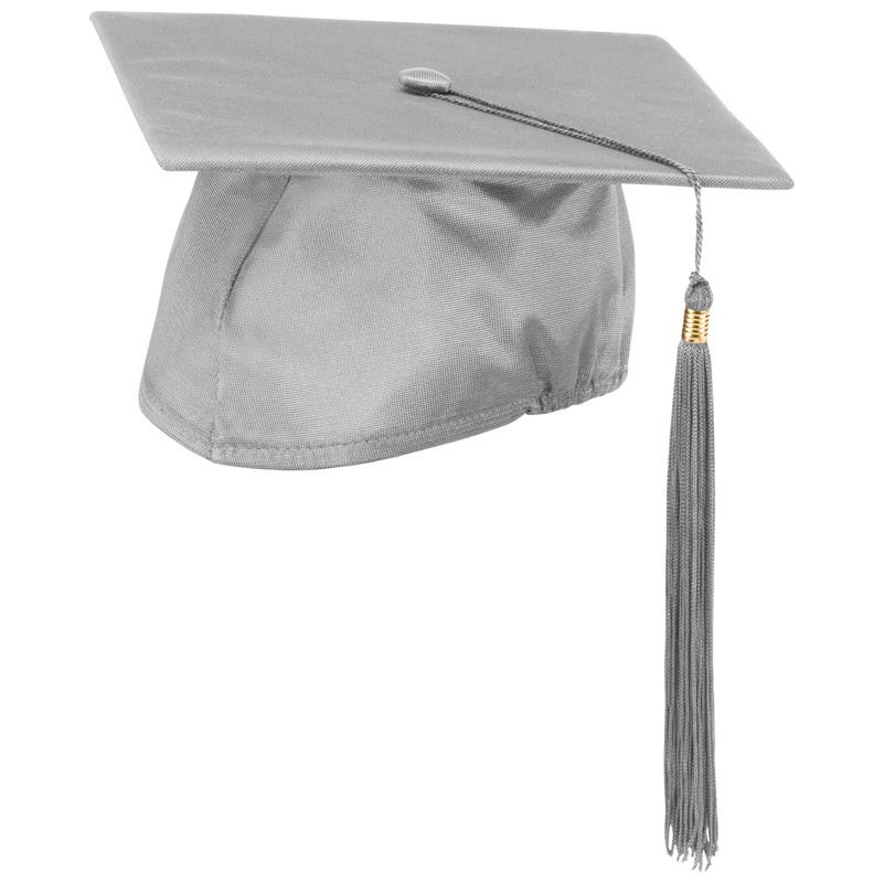 Gray Cap and Tassel Shiny Satin Finish