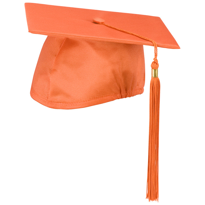 Orange Cap and Tassel Shiny Satin Finish