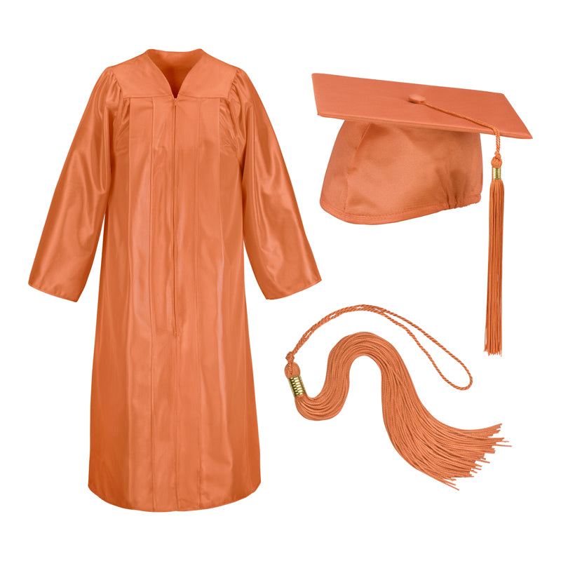 Orange-graduation-cap-and-gown