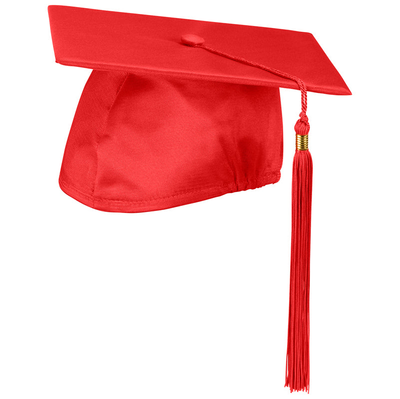 Red Cap and Tassel Shiny Satin Finish
