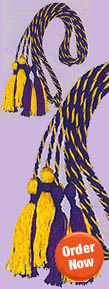 Royal Blue and Gold Honor Cords Woven Intertwined