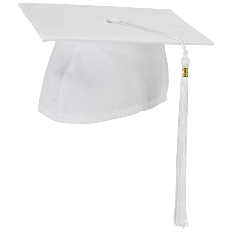 White Cap and Tassel Matte Finish